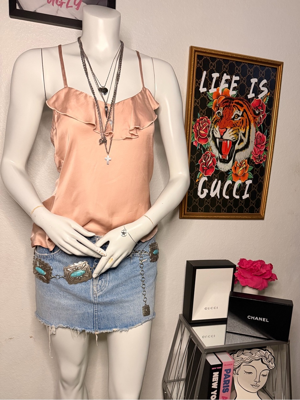 Chaser Boudoir Satin Camisole Top